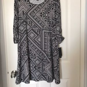 Black patterned casual dress